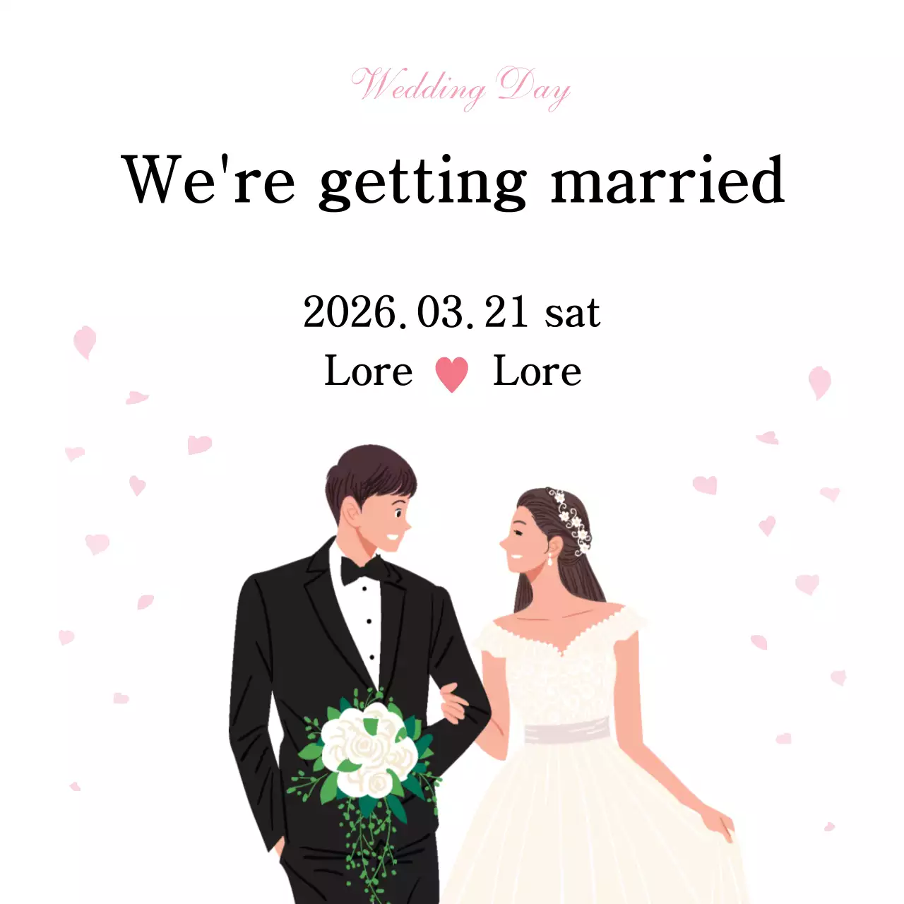 Banner thiệp mời đám cưới màu trắng thanh lịch