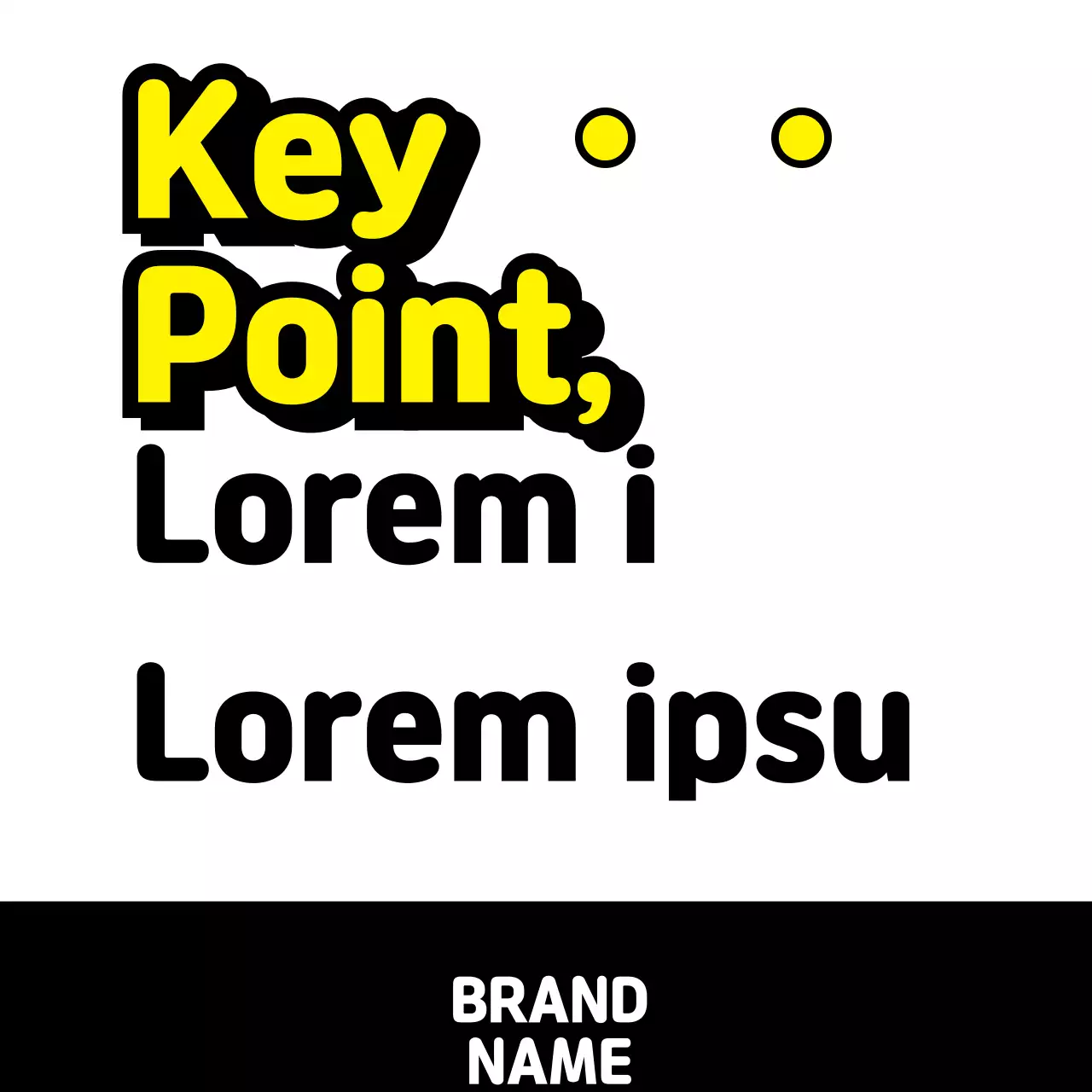 Banner de promoção empresarial amarelo em negrito