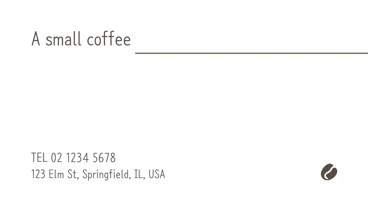 Kartu Nama Kopi Minimalis Warna Coklat