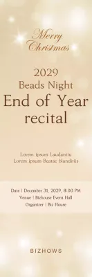 Banner de convite para recital elegante dourado