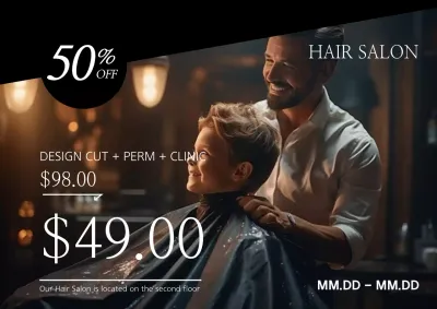 Black Modern Hair Promotion Poster