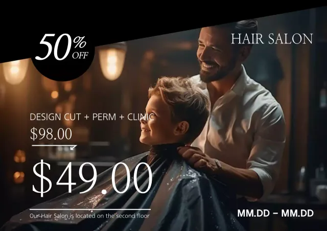 Black Modern Hair Promotion Poster