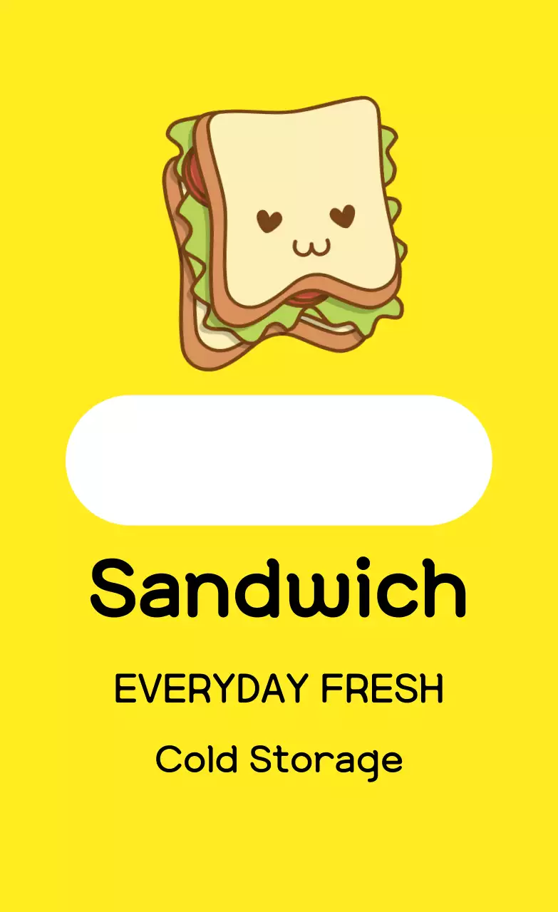 nhãn bánh sandwich minh họa màu vàng