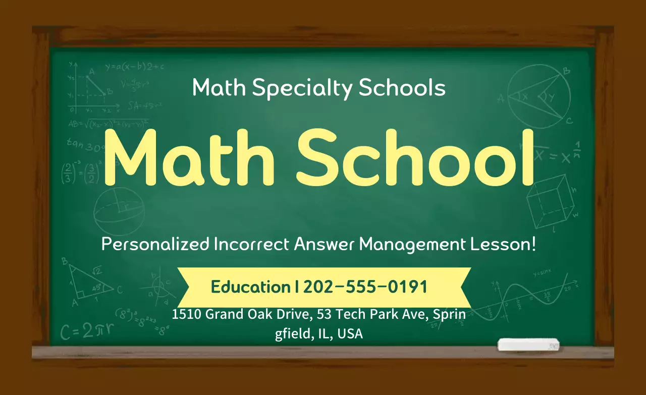 Yellow Green Chalkboard Promote Math School