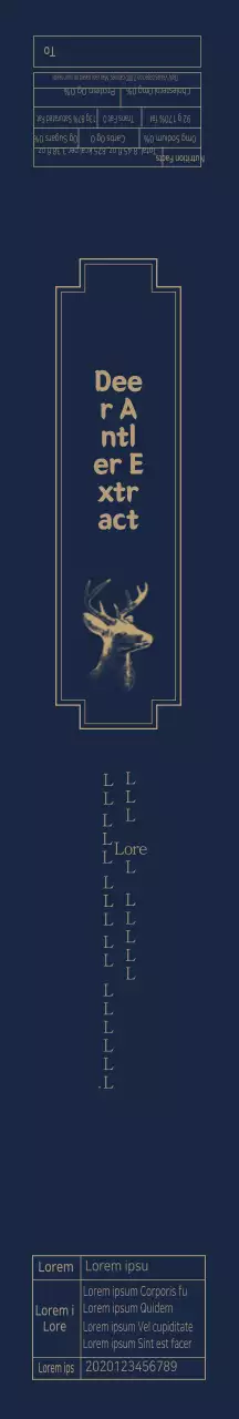 Esensi Tanduk Rusa Bergambar Mewah Berwarna Biru Tua