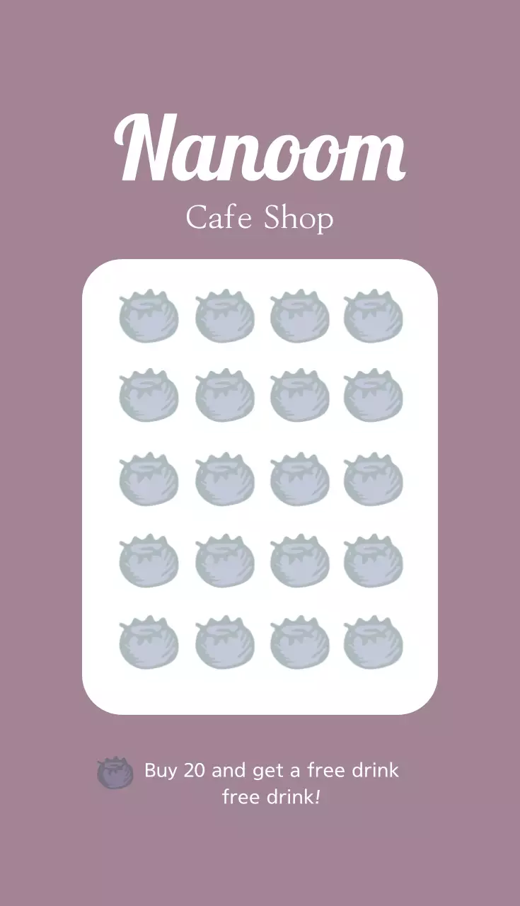 Cartão de visita promocional Purple Minimal Cafe