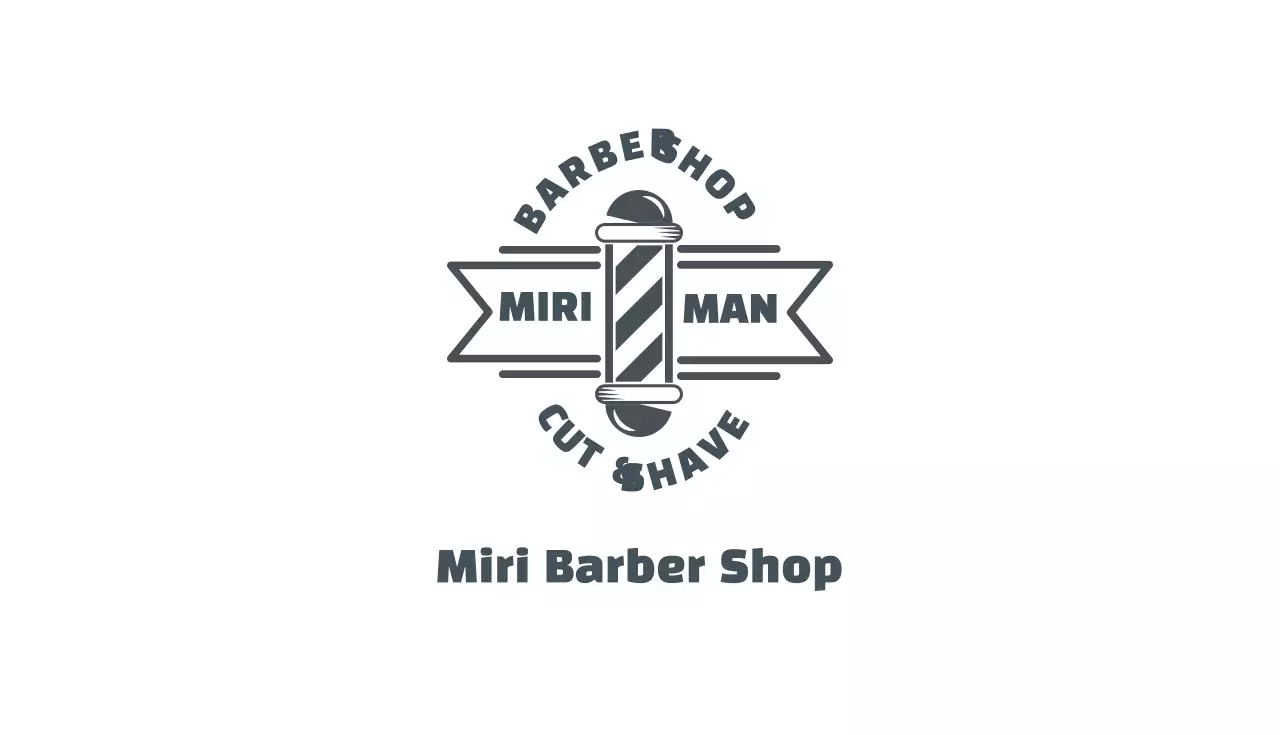 Kartu Nama Tukang Cukur Tradisional Abu-abu