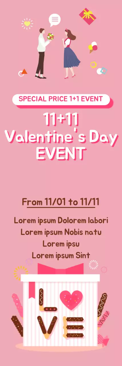 Banner de promoção de evento de dia dos namorados da moda rosa