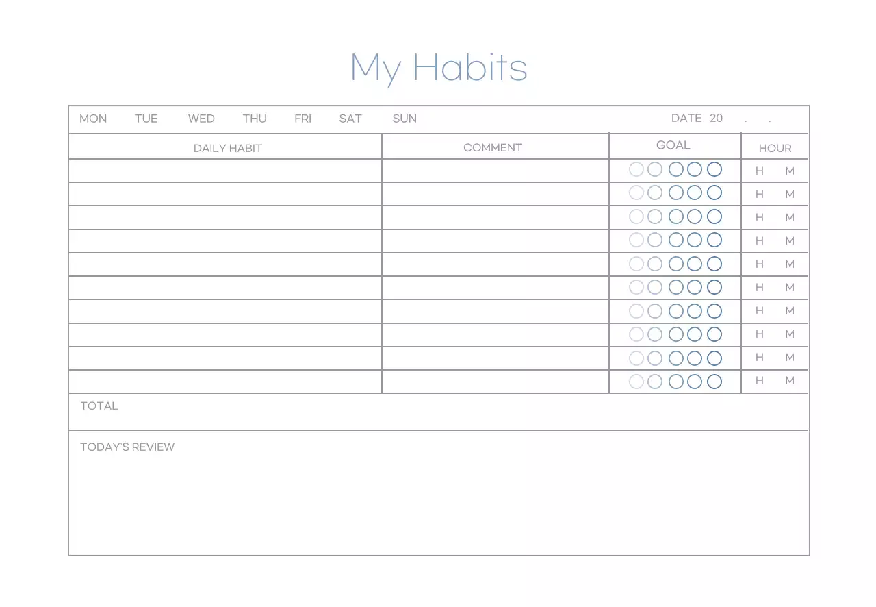 Perencana Sederhana Garis Biru