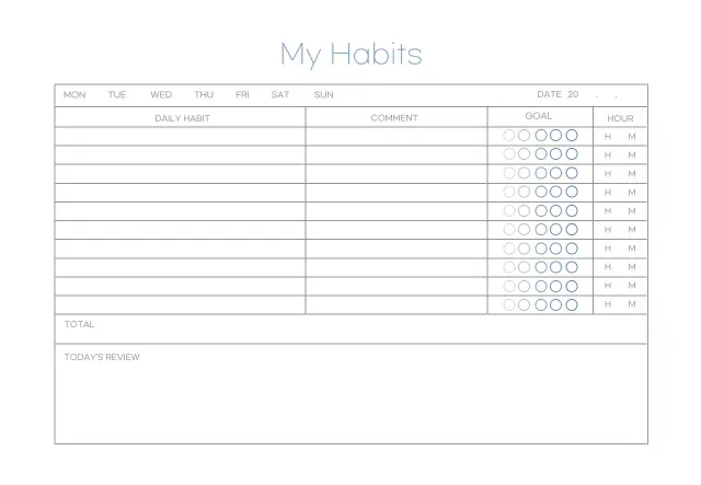 Perencana Sederhana Garis Biru
