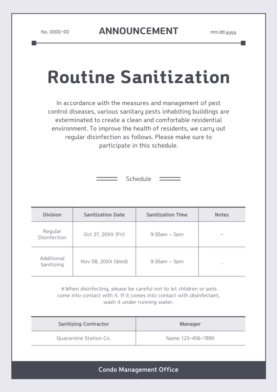 Grey Simple Sanitization Announcement