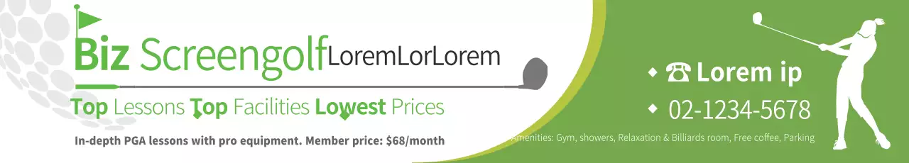 Banner de promoção de golfe moderno verde