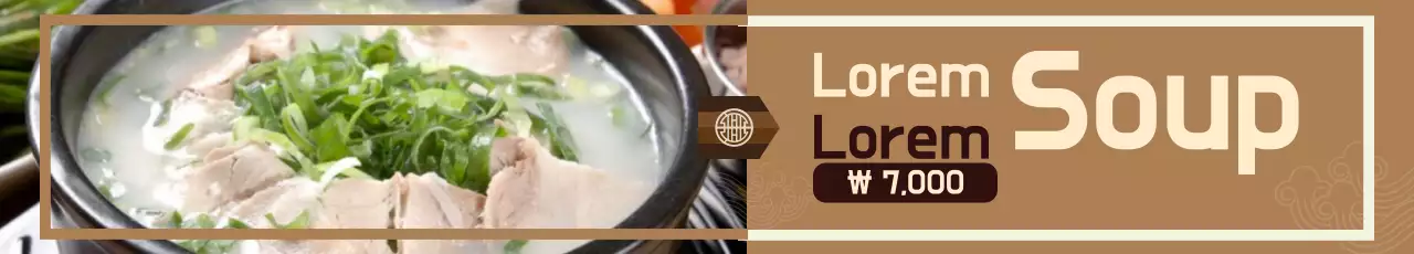 Banner de promoção de sopa tradicional marrom