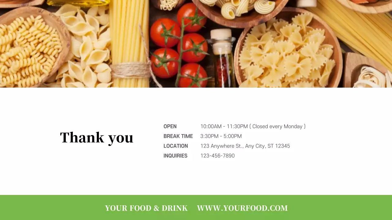 Green Simple Food Presentation