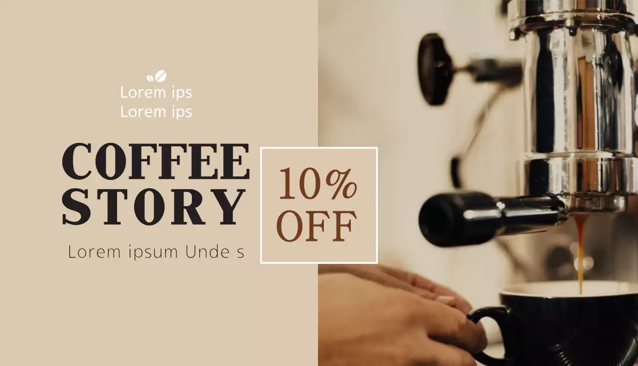 Cartão de visita promocional de café minimalista bege