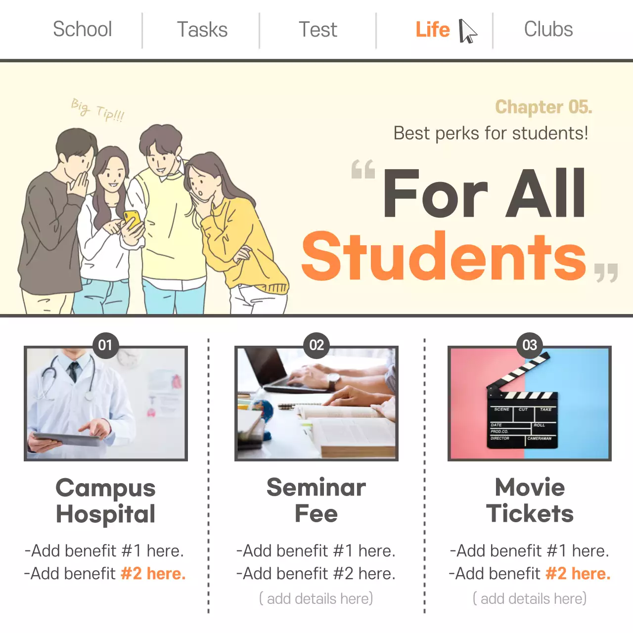 Yellow Simple College Guide Instagram Carousel