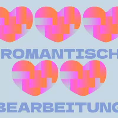 Rosa, orange und blaue Plattencover