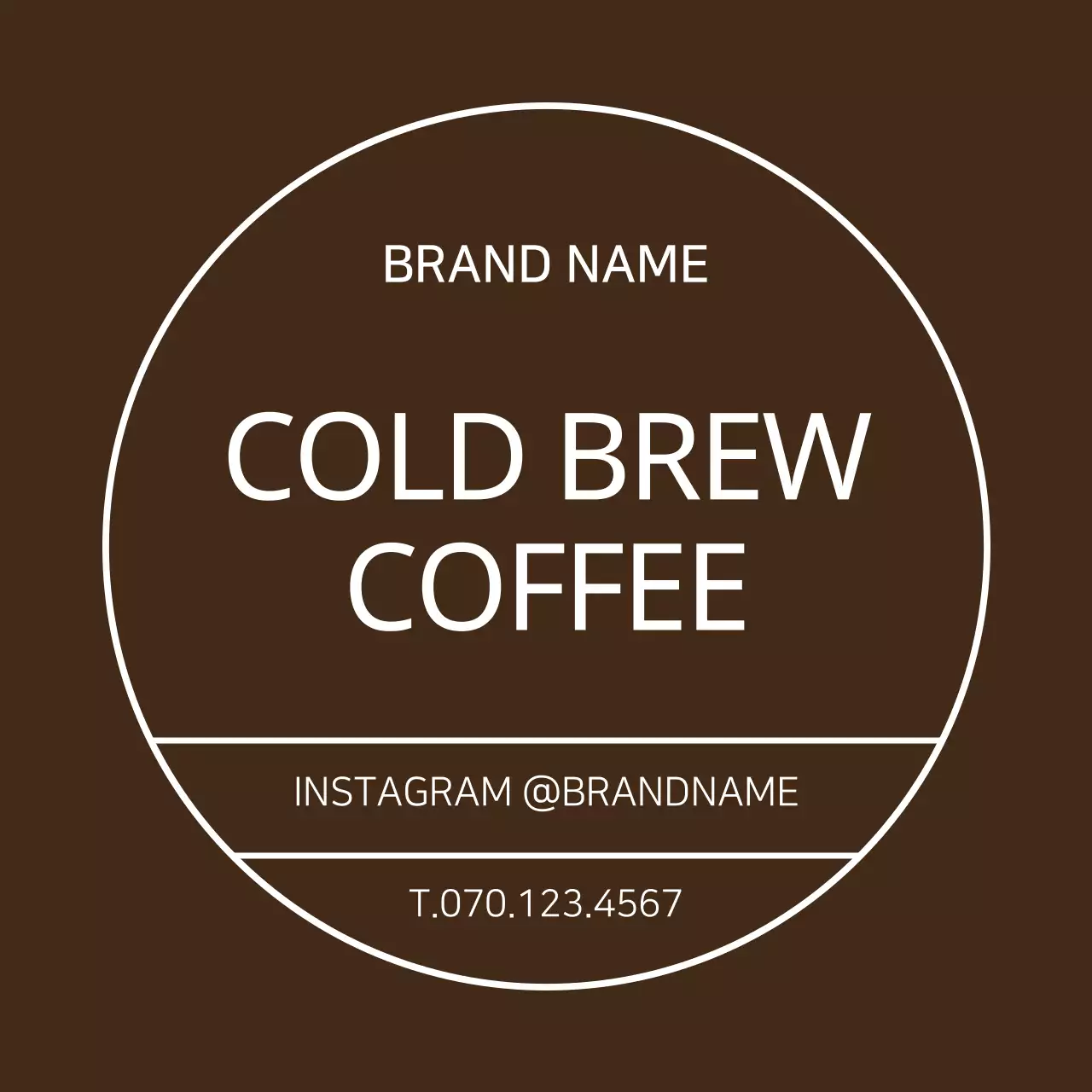 Lingkaran Kafe Bingkai Sederhana Coklat