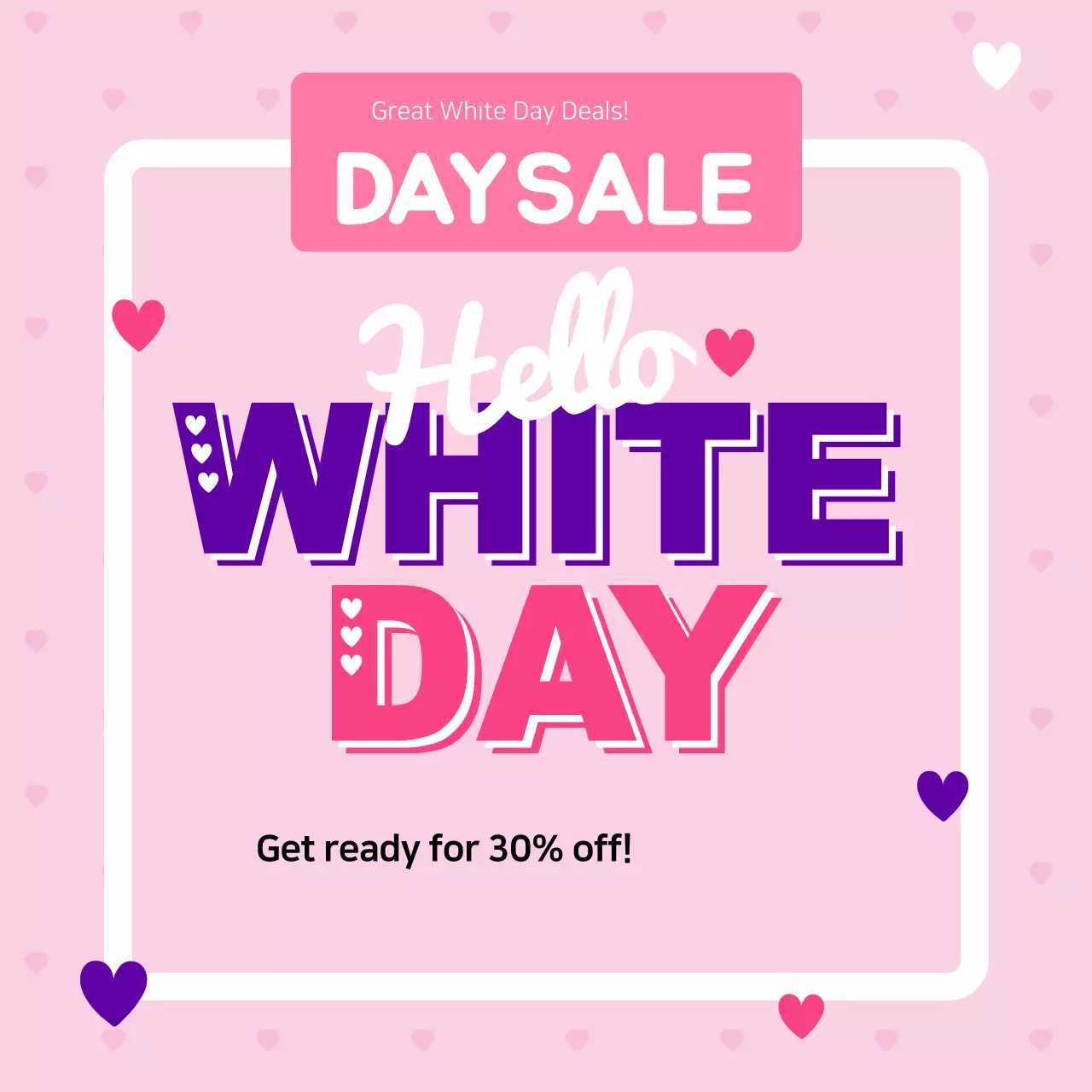 Pink Trendy White Day Promotion Banner