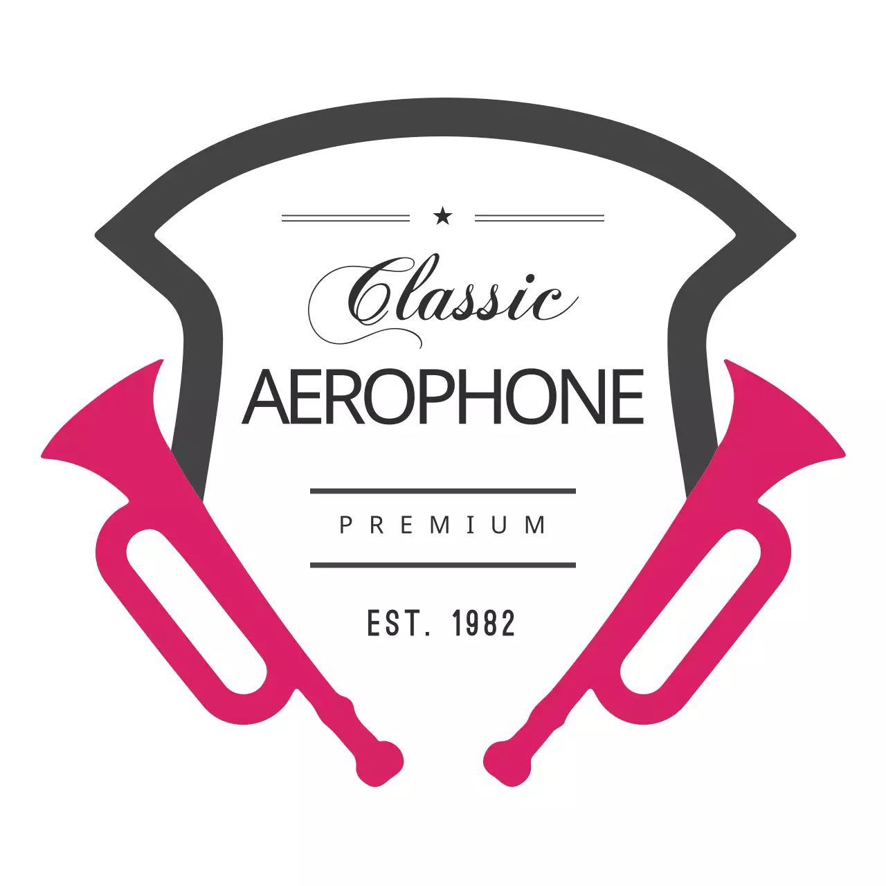 Pink Classic Music Advertisement Logo