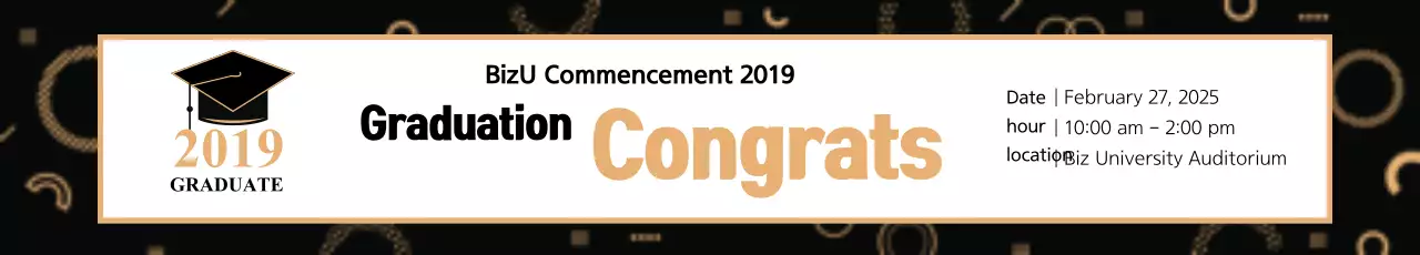 Banner de convite de formatura simples preto