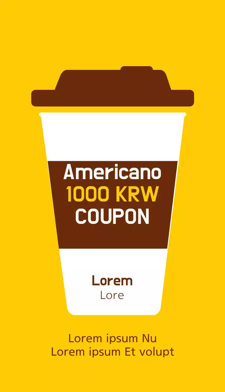 Danh thiếp quảng cáo cà phê đơn giản màu vàng