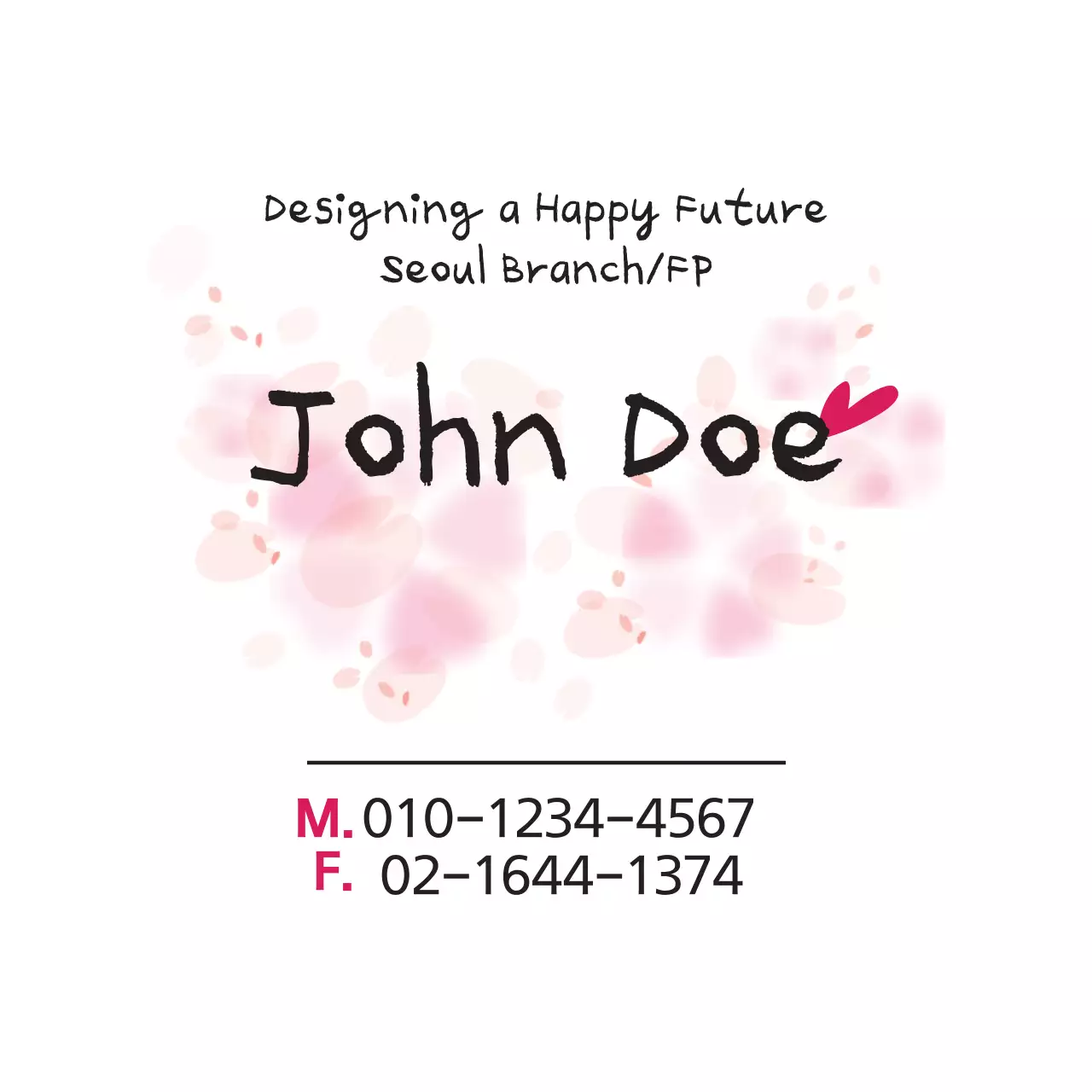 Pink Floral Business Card Banner