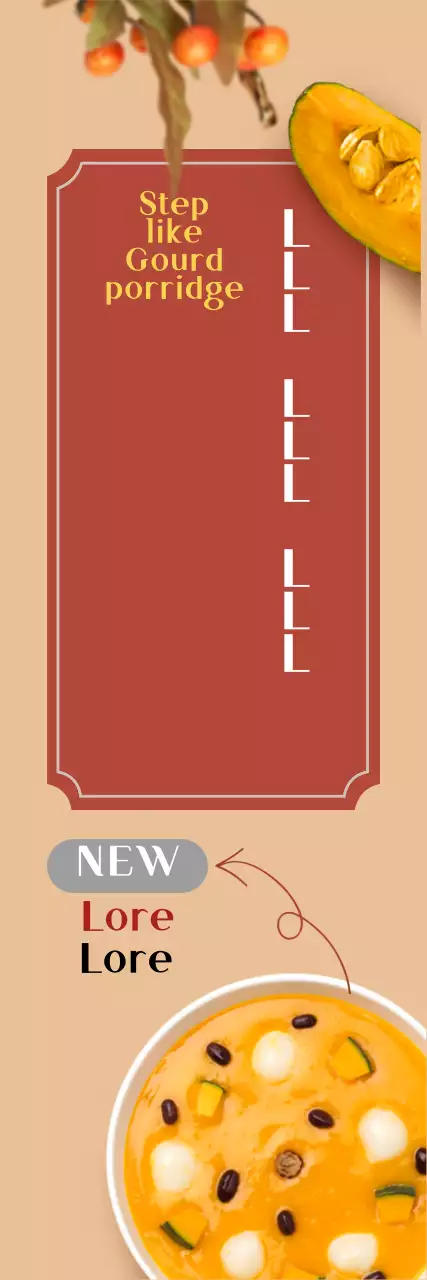 Banner de receita de mingau simples bege