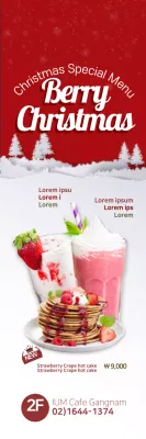 Banner de promoção de menu festivo de Natal vermelho