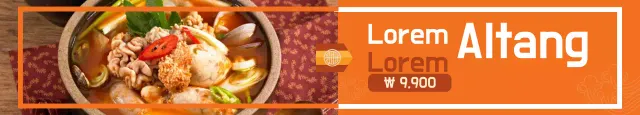 Faixa de promoção de comida tradicional laranja