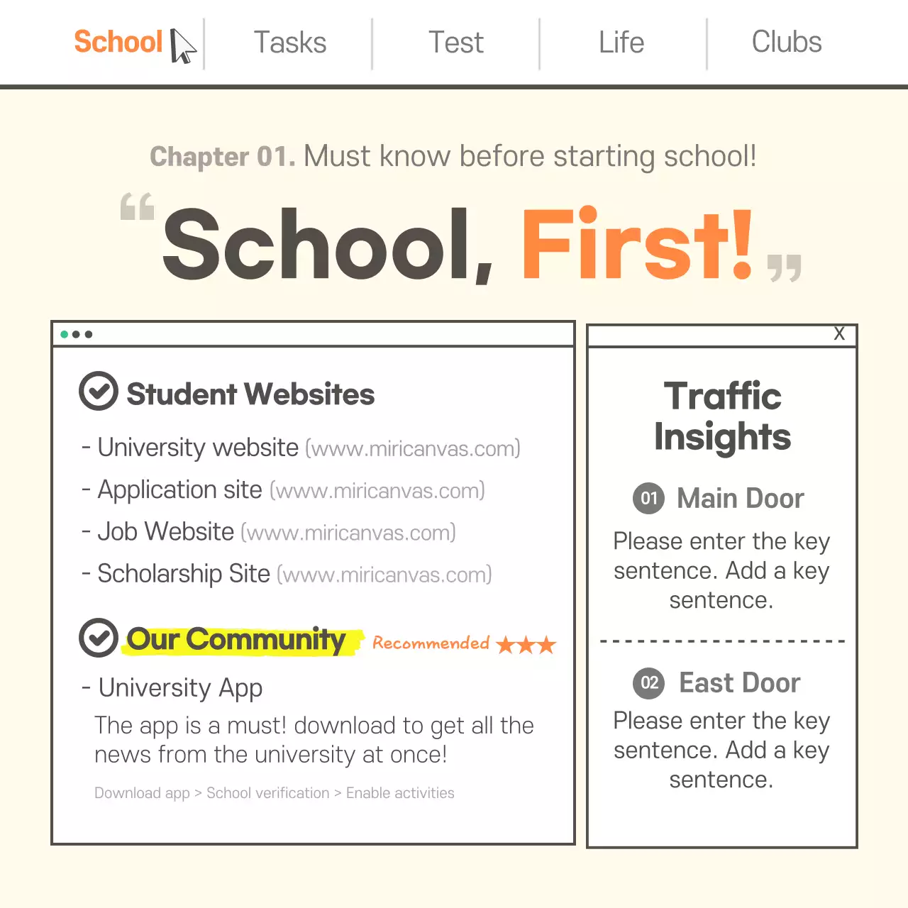 Yellow Simple College Guide Instagram Carousel
