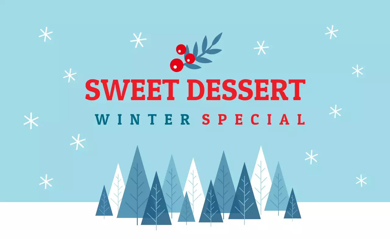 Sky red illustration Christmas dessert packaging label