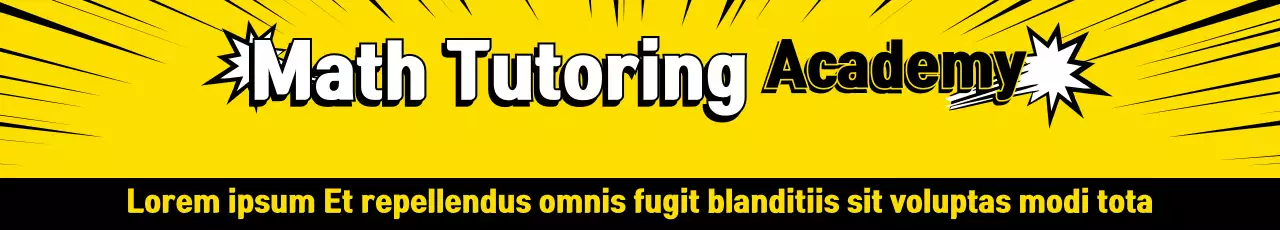 Banner de promoção de matemática em quadrinhos amarelos