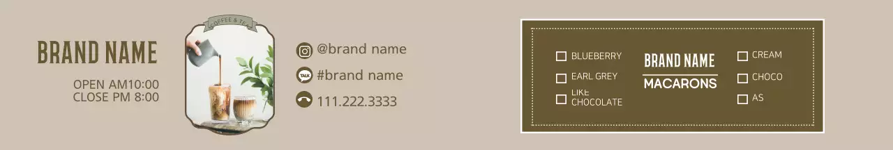 Moldura castanha limpa com etiqueta café