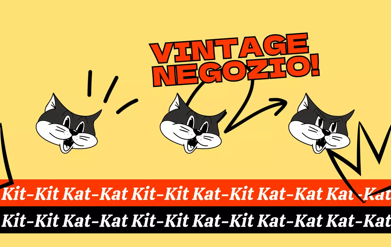 Un giovane e grazioso negozio vintage in rosso e giallo