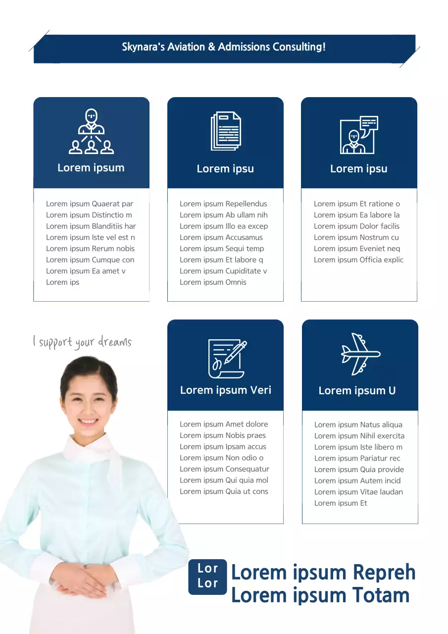 Poster Panduan Penerbangan Profesional Biru