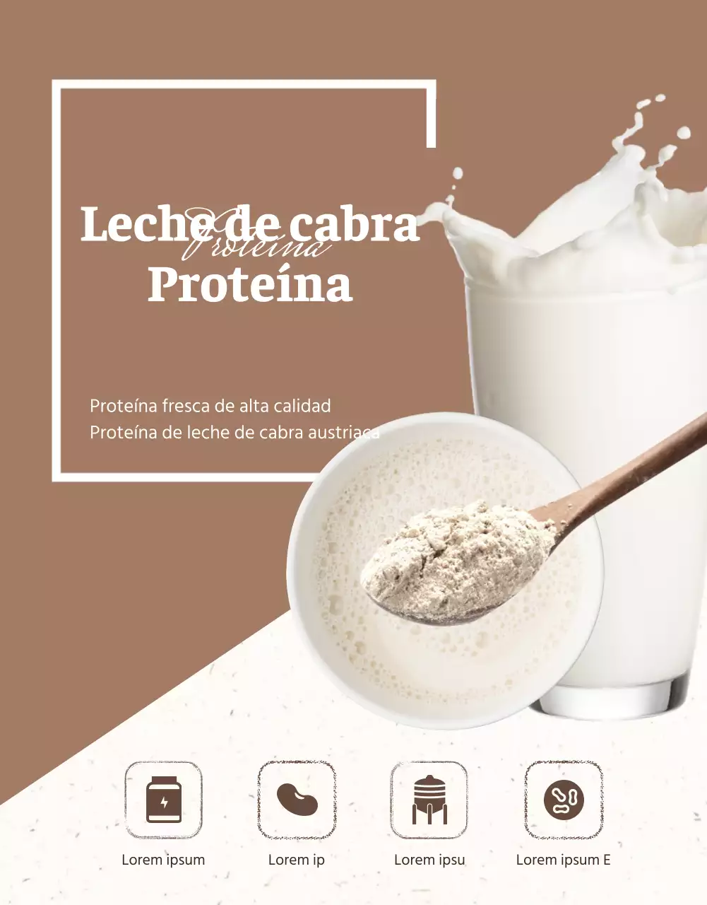 Una simple proteína en polvo de color beige (más)