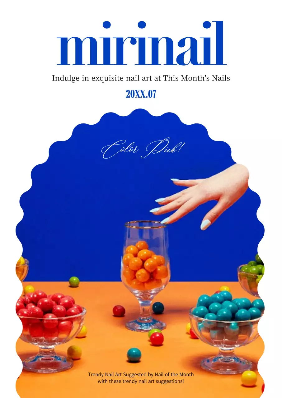 Promote a blue and cool nail of the month