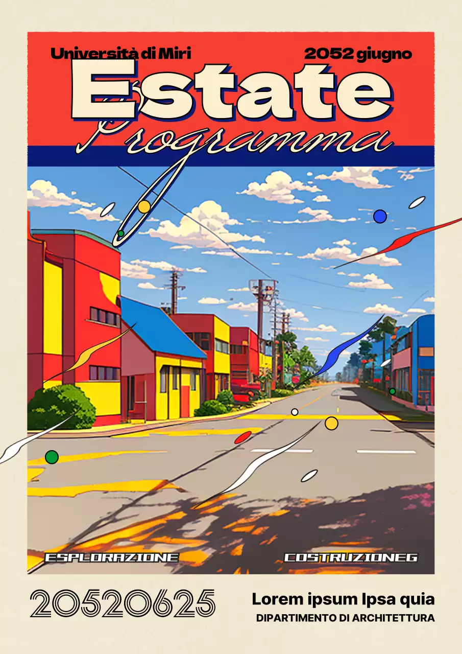 Architettura concettuale ed esplorazione urbana di citypop rosso e blu