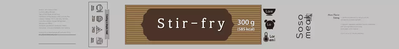 Label makanan potong bersih berwarna abu-abu