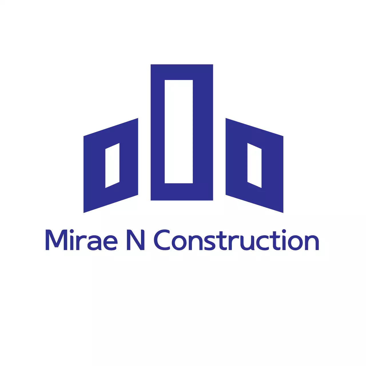 Blue Modern Construction Logo