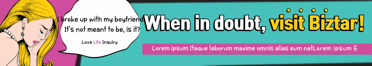 Banner de anúncio de relacionamento em quadrinhos rosa