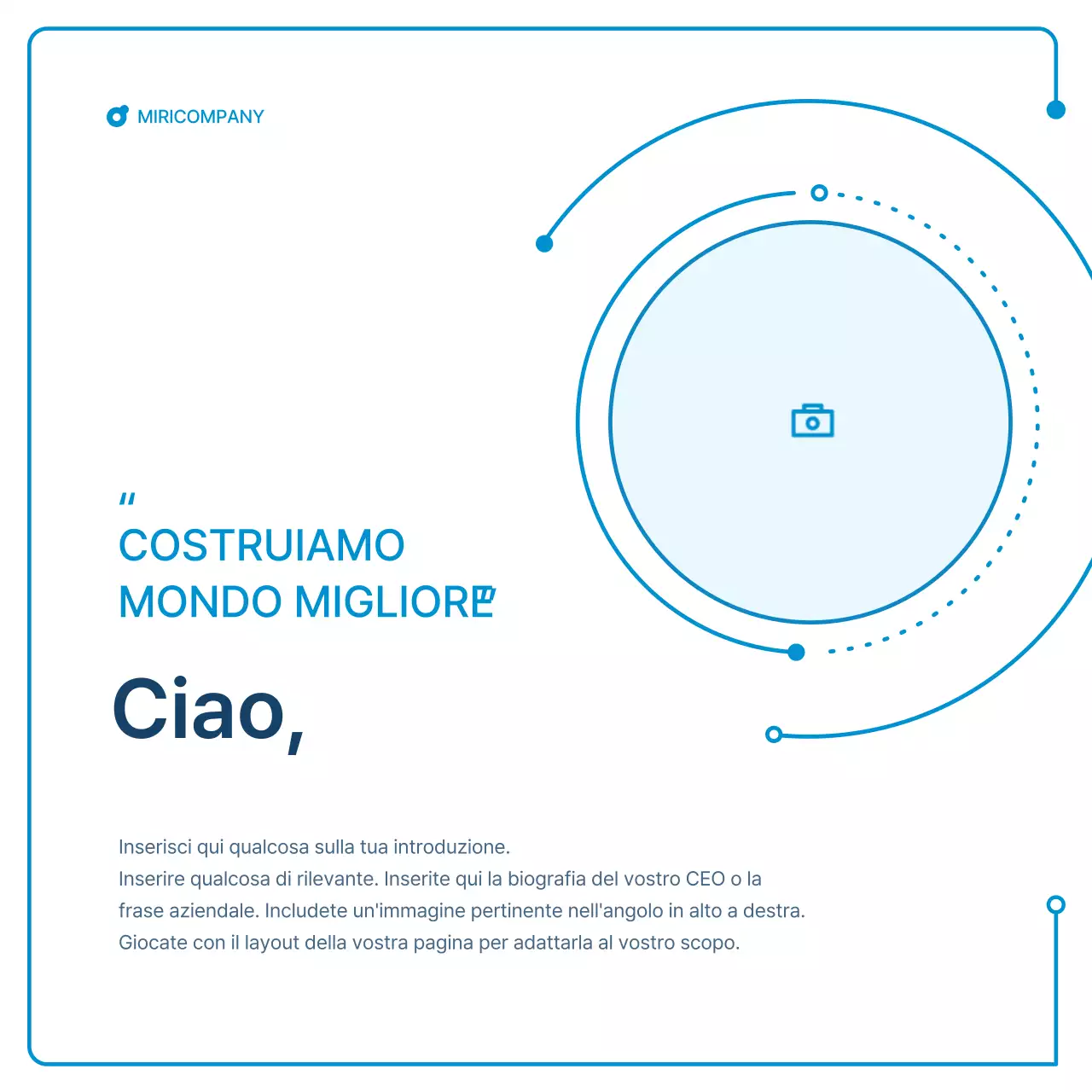 Una guida alle newsletter aziendali in geometria bianca e blu