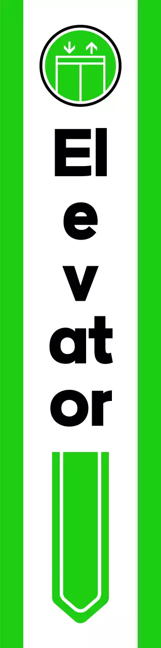 Untuk panduan lokasi dengan piktogram kuning dan hijau sederhana