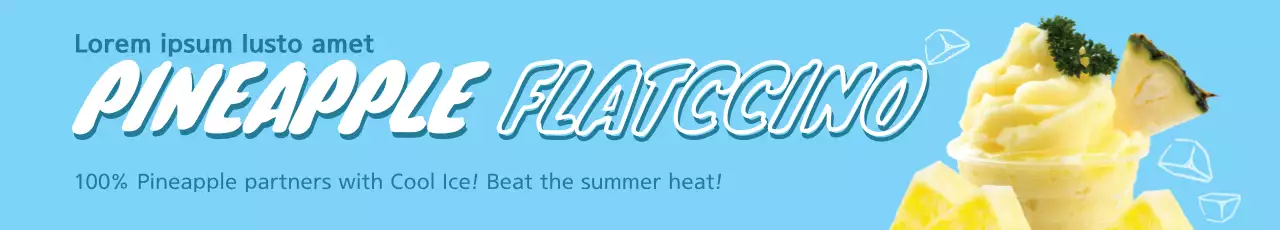 Banner de promoção de bebida da moda azul