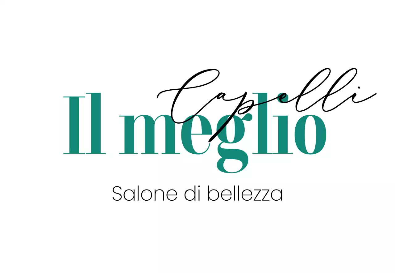 Insegna elegante con testo bianco nero turchese del salone di parrucchieri Mayer