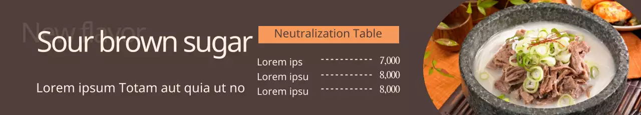 Banner de promoção de comida moderna marrom