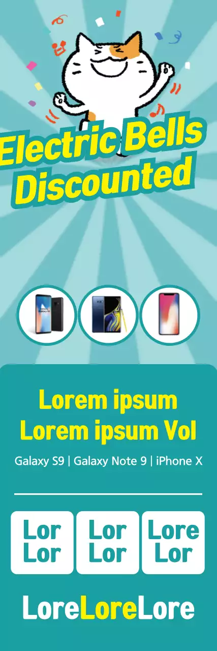 Banner promocional para smartphone da moda azul-petróleo