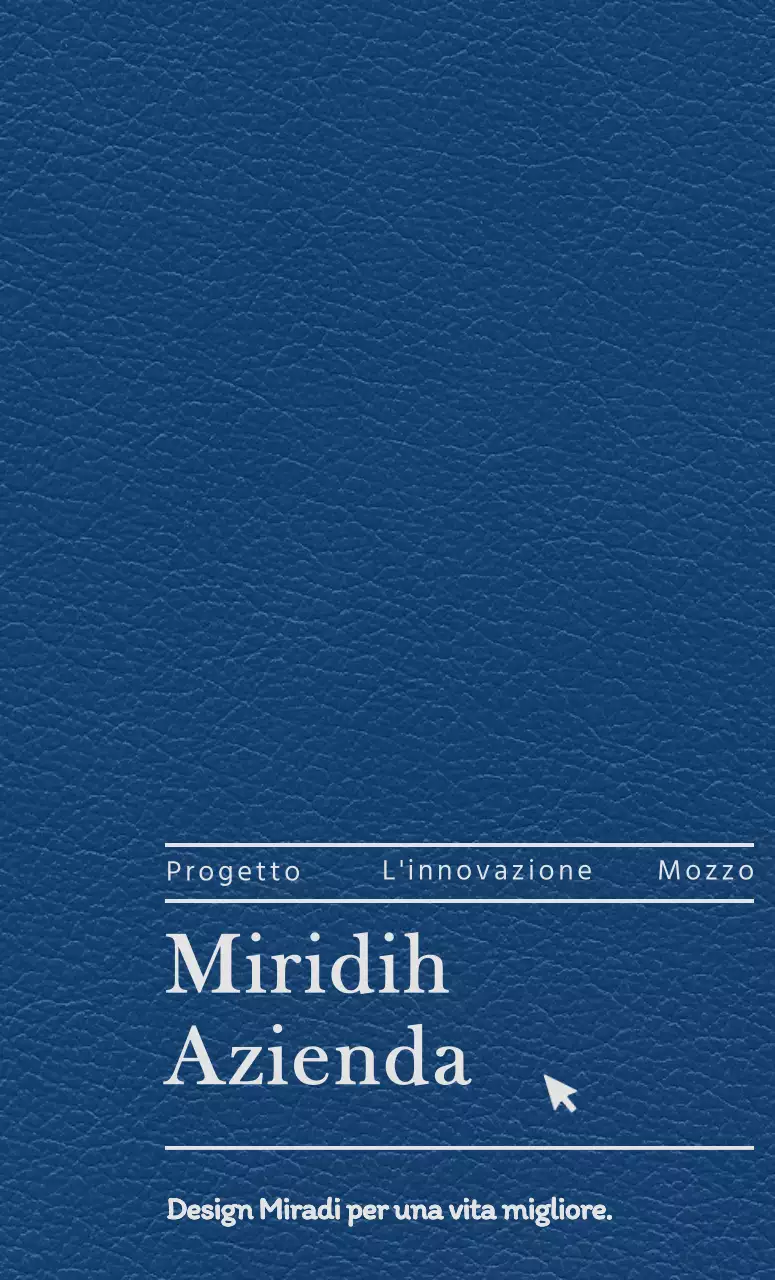 Copertina del diario con lo slogan e il logo della vostra società di design