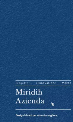 Copertina del diario con lo slogan e il logo della vostra società di design